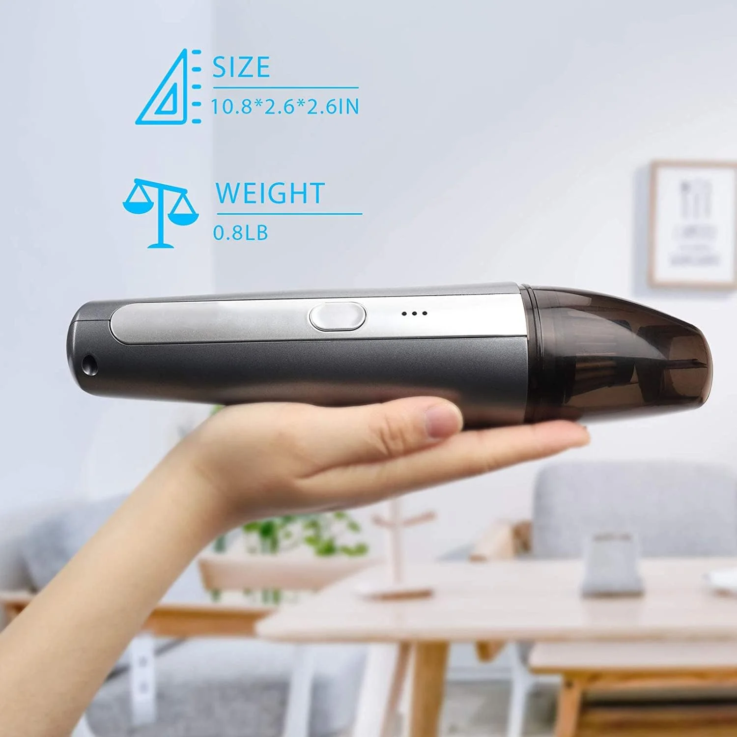 جاروبرقی خودرو، جاروبرقی دستی بی‌سیم 5000PA، جاروبرقی کوچک قابل حمل 70 واتی با قابلیت شارژ، برای تمیز کردن فضای داخلی خودرو و منزل، جاروبرقی بی‌سیم دستی با مکش قوی سایکلون