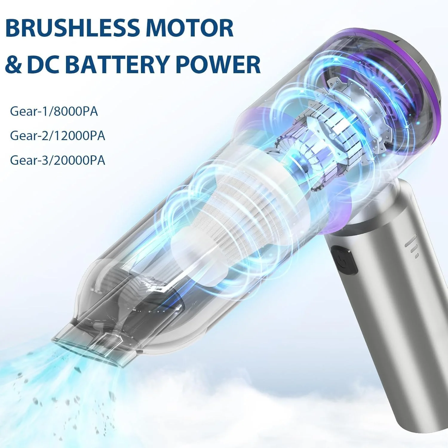 جاروبرقی کوچک شارژی، جاروبرقی دستی قابل حمل برای خودرو، جاروبرقی 4 در 1 با قدرت بالای 20000PA با موتور براشلس، جاروبرقی دستی برای خودرو و منزل (بنفش) جاروبرقی کوچک شارژی، جاروبرقی دستی قابل حمل برای خودرو، جاروبرقی 4 در 1 با قدرت بالای 20000PA با موتور براشلس، جاروبرقی دستی برای خودرو و منزل (بنفش)