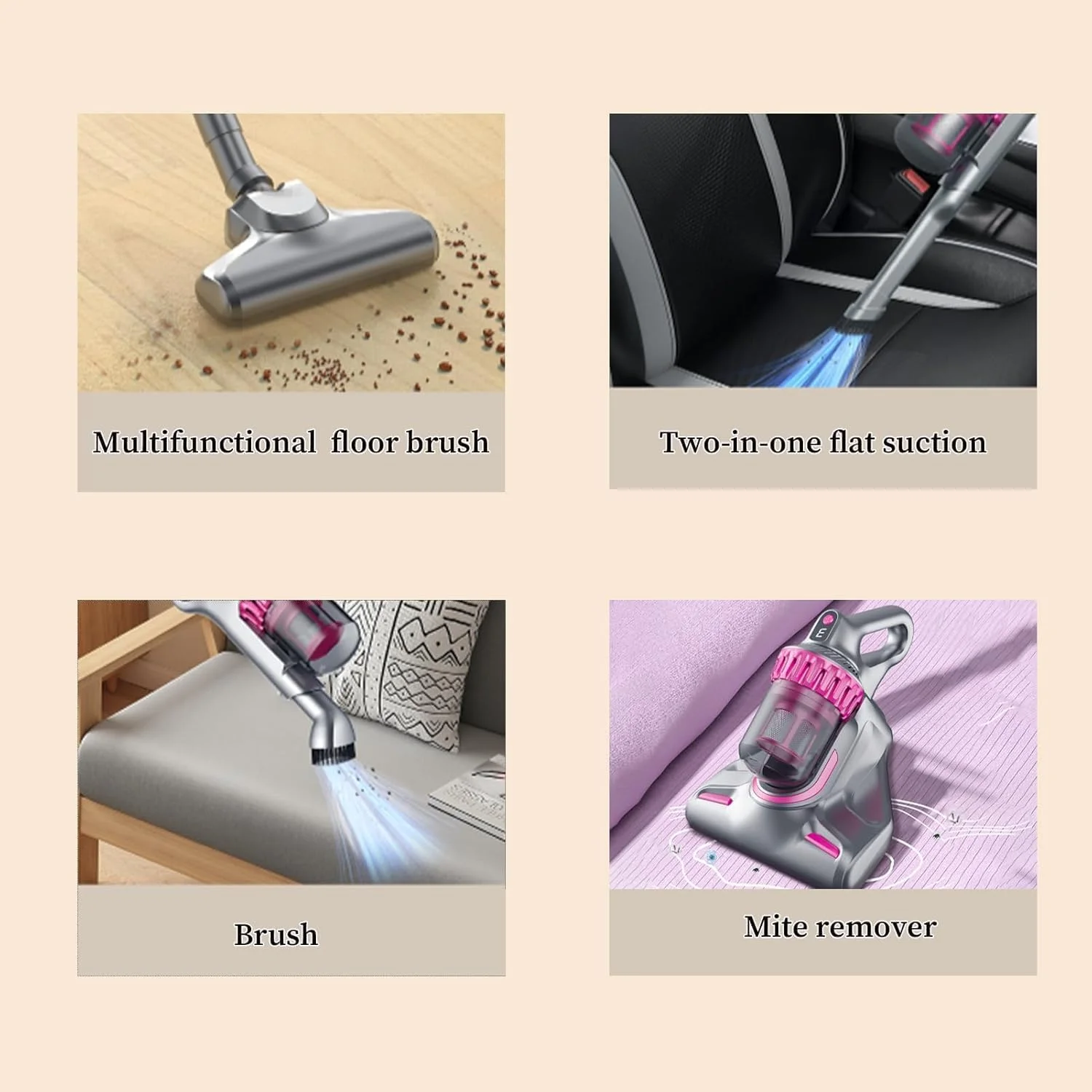 جاروبرقی شارژی 4 در 1، جاروبرقی تشک، جاروبرقی دستی مرطوب و خشک، ایده آل برای خانه، ماشین، کف سخت، فرش، موی حیوانات خانگی (جاروبرقی 4 در 1) جاروبرقی شارژی 4 در 1، جاروبرقی تشک، جاروبرقی دستی مرطوب و خشک، ایده آل برای خانه، ماشین، کف سخت، فرش، موی حیوانات خانگی (جاروبرقی 4 در 1)