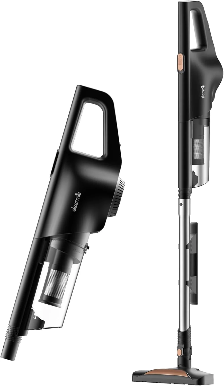 جاروبرقی دستی دیرما DX600 مدل 2 در 1 با مخزن گرد و غبار بزرگ 800 میلی لیتری، قدرت مکش 15 کیلو پاسکال، فیلتر استیل ضد زنگ روزنه ای، فیلتراسیون 4 لایه HEPA، جاروبرقی ایستاده چند منظوره 600 وات - مشکی