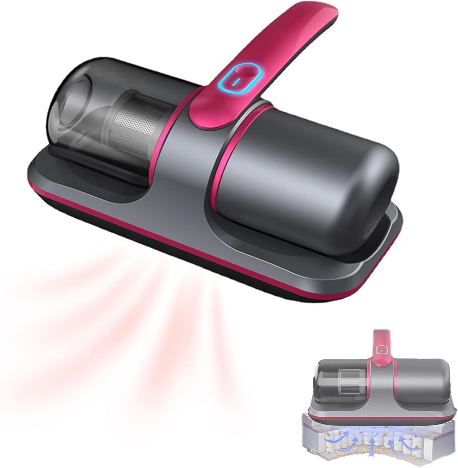 جاروبرقی دستی دفسدار، ابزار حذف کنه بی سیم، جاروبرقی دستی UV، تمیز کننده عمیق تشک، ابزار قابل حمل دستی برای حذف گرد و غبار کنه