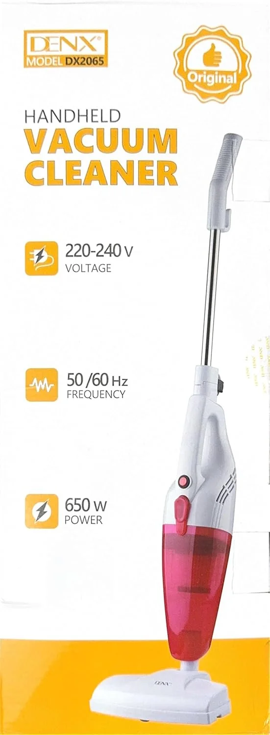 جاروبرقی دستی DENX با توان 650 وات، قدرت مکش 14Kpa، ظرفیت گرد و غبار 1 لیتر، سیم 4 متری، مکش سیکلون، جاروبرقی سبک وزن برای خانه، فرش، کف سخت، موی حیوانات خانگی، 220-240 ولت، دوشاخه EU