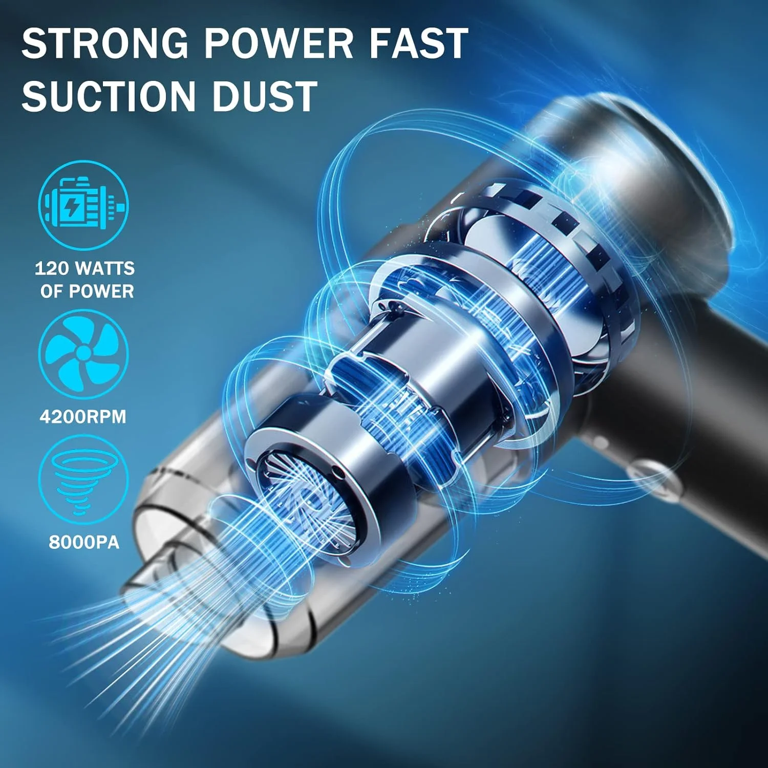 جاروبرقی دستی DERJLY، جاروبرقی خودرو بی سیم، جاروبرقی کوچک قابل حمل شارژی، مکش 8000PA قدرت بالا 120 وات استفاده مرطوب/خشک برای خودرو/خانه/دفتر جاروبرقی دستی DERJLY، جاروبرقی خودرو بی سیم، جاروبرقی کوچک قابل حمل شارژی، مکش 8000PA قدرت بالا 120 وات استفاده مرطوب/خشک برای خودرو/خانه/دفتر