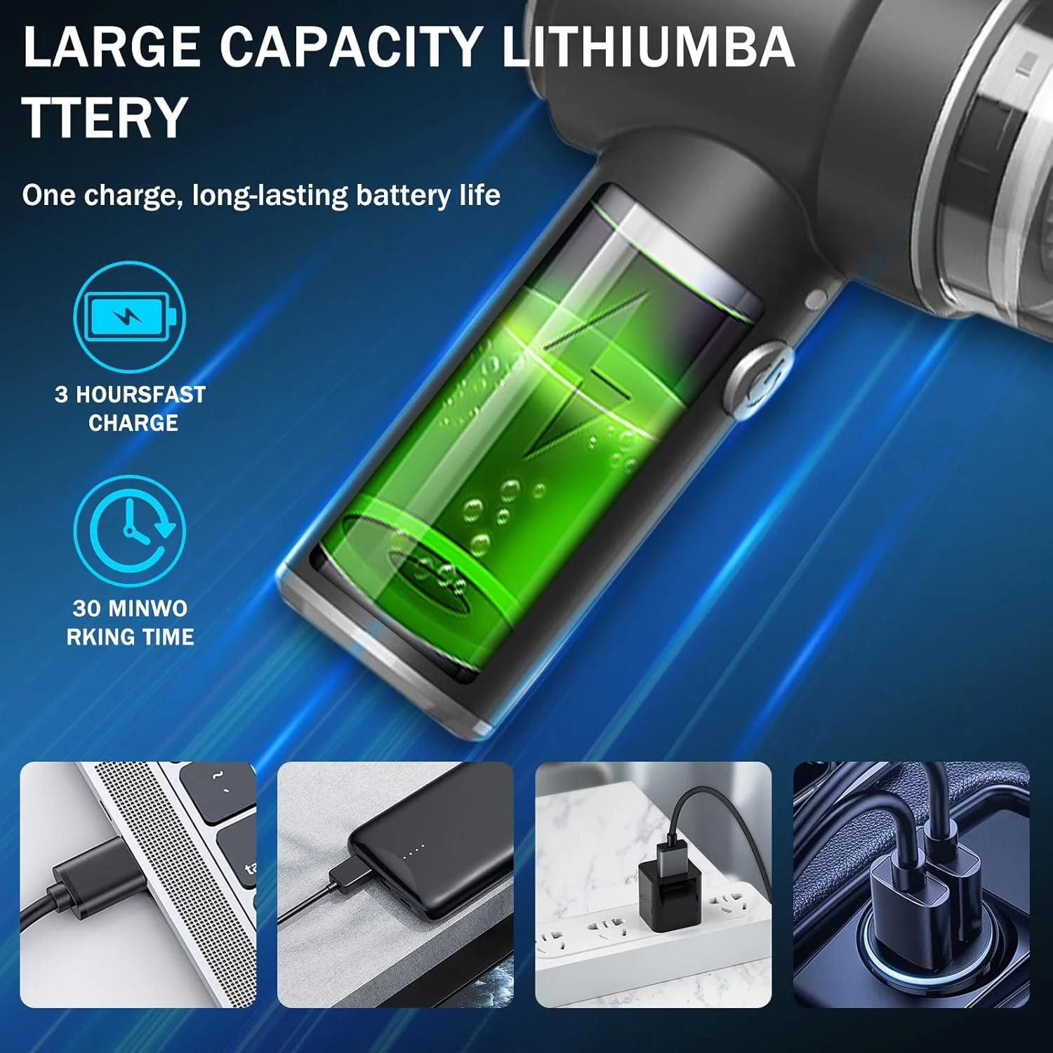 جاروبرقی دستی DERJLY، جاروبرقی خودرو بی سیم، جاروبرقی کوچک قابل حمل شارژی، مکش 8000PA قدرت بالا 120 وات استفاده مرطوب/خشک برای خودرو/خانه/دفتر جاروبرقی دستی DERJLY، جاروبرقی خودرو بی سیم، جاروبرقی کوچک قابل حمل شارژی، مکش 8000PA قدرت بالا 120 وات استفاده مرطوب/خشک برای خودرو/خانه/دفتر