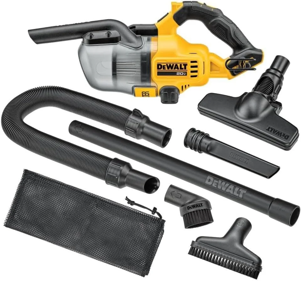جاروبرقی 20 ولت DEWALT، جاروبرقی دستی بی سیم، HEPA، باتری شامل نمی شود (DCV501HB)، زرد