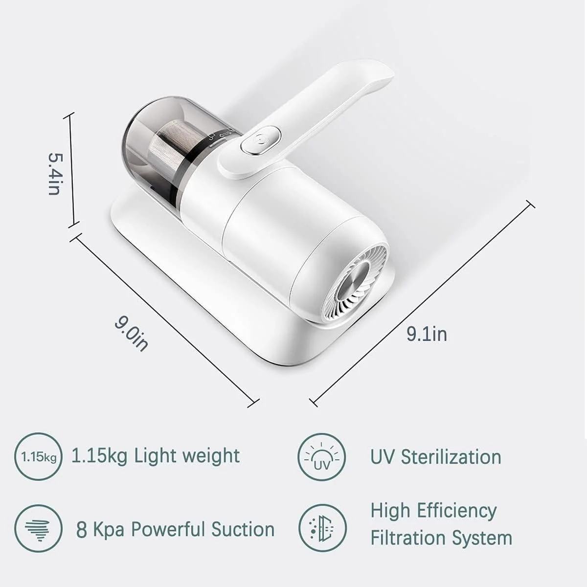 جاروبرقی تختخواب، جاروبرقی بی‌سیم UV، جاروبرقی تشک، تمیز کردن موثر تخت، بالش، مبل پارچه‌ای، فرش و سایر سطوح پارچه‌ای