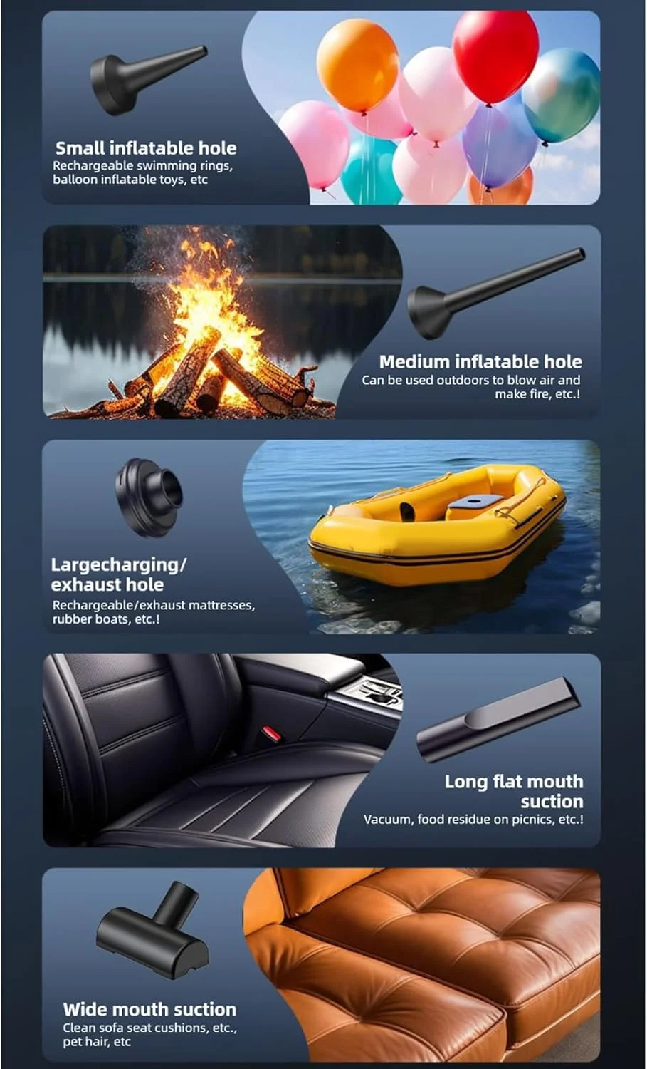 جاروبرقی دستی خودرو Fockety، جاروبرقی دستی قابل شارژ با قدرت بالا، دمنده هوای دستی قابل حمل برای خودرو، خانه، حیوانات خانگی