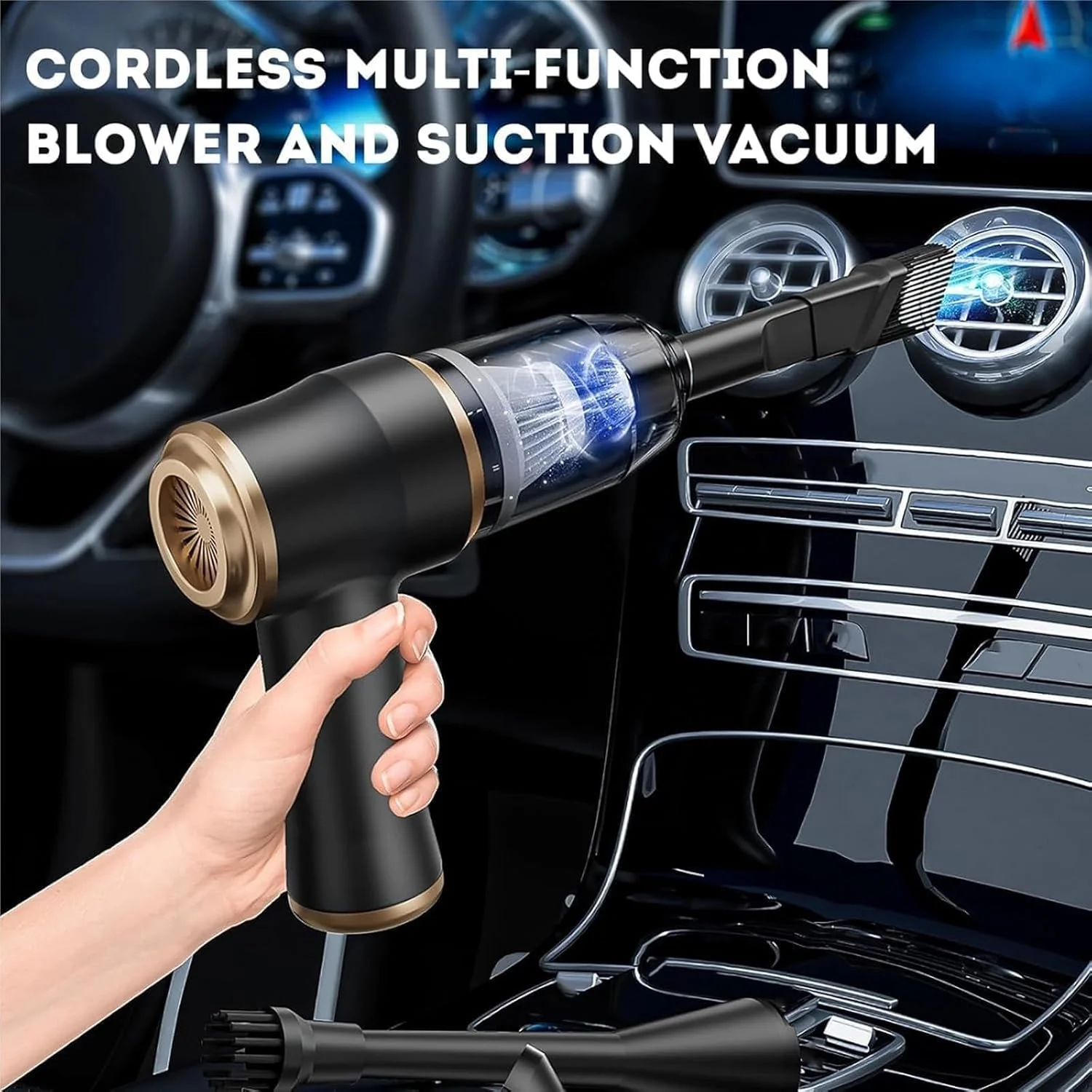 جاروبرقی کوچک Neatmate، جاروبرقی قابل حمل 3 در 1 برای خانه و ماشین، جاروبرقی دستی قدرتمند 15000Pa، شارژی بی سیم قابل حمل برای ماشین، مبل، دفتر، حیوانات خانگی، خانه (مشکی)