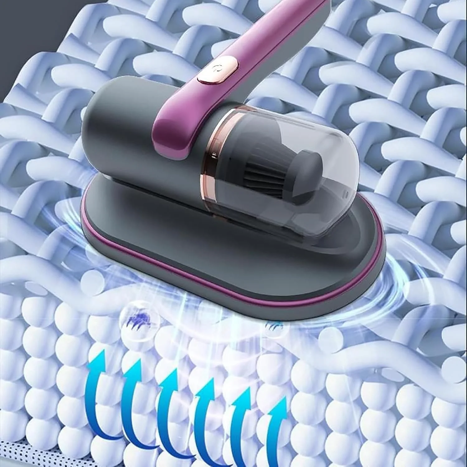 جاروبرقی تخت خواب بی سیم | جاروبرقی دستی | دستگاه تمیز کننده قابل حمل بی سیم 68 وات با قدرت مکش 10 کیلو پاسکال برای از بین بردن موی حیوانات خانگی، گرد و غبار، مناسب برای تخت، بالش، مبل، مبلمان، خودرو، فرش و تشک