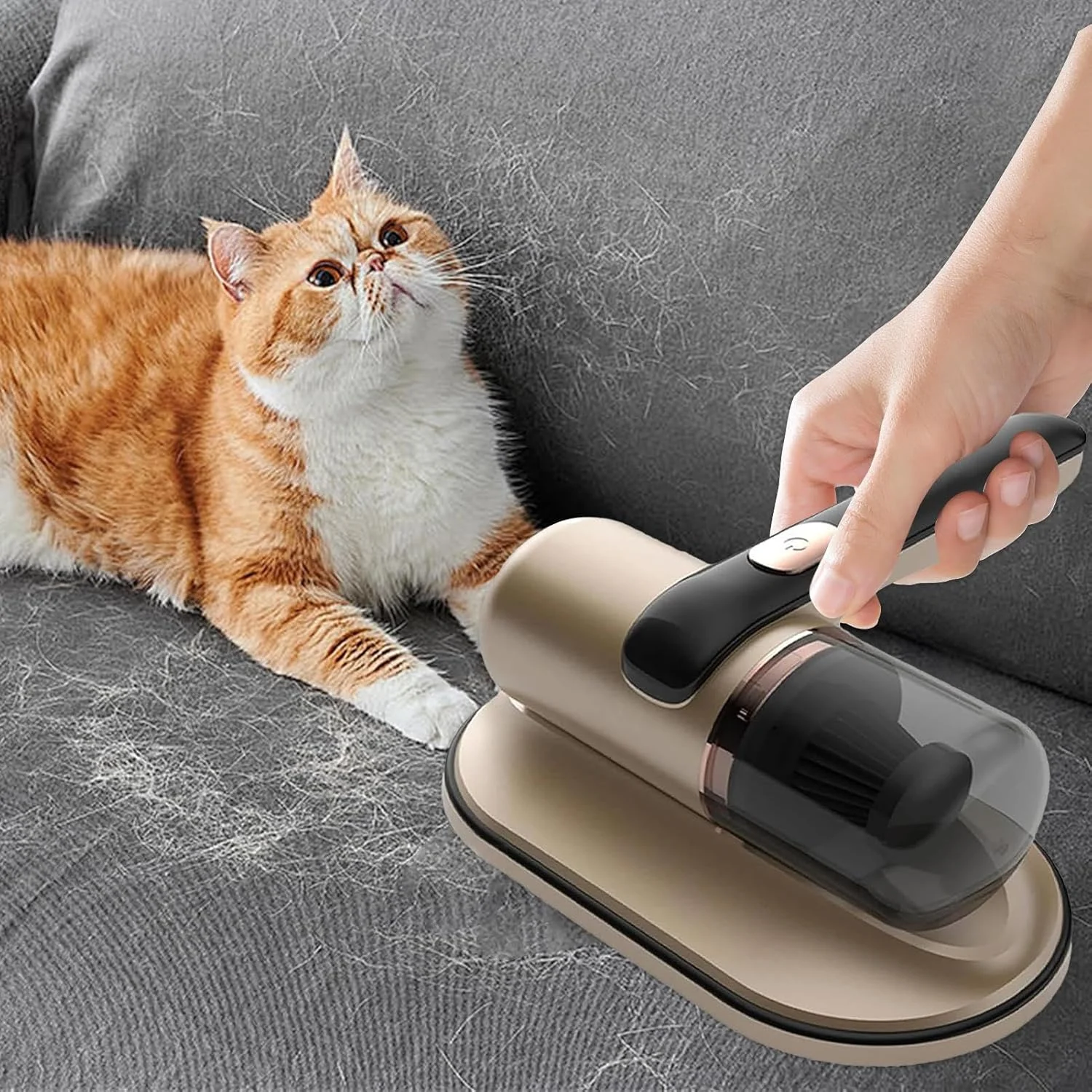 جاروبرقی برای تشک تخت - جاروبرقی های دستی - مکش 10 کیلو پاسکال 68 وات، دستگاه تمیز کننده قابل حمل بی سیم برای مبل، بالش، موی حیوانات خانگی، روکش، تشک، گرد و غبار ماشین، مبل، فرش، تخت
