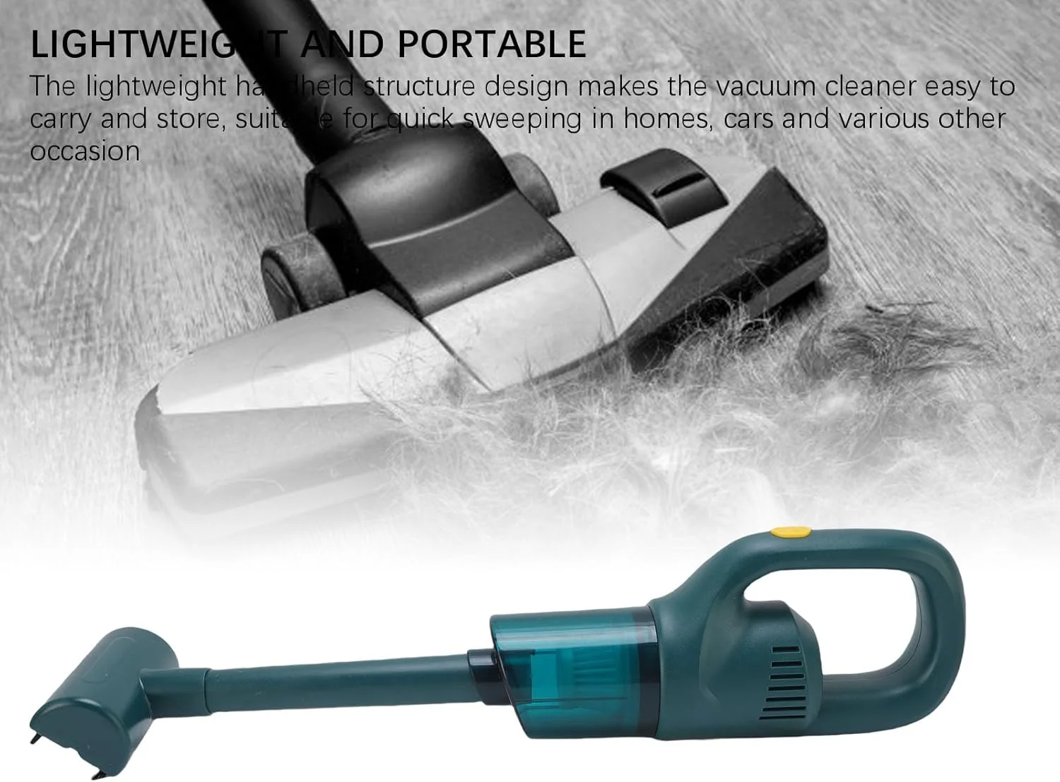 جاروبرقی دستی ارتقا یافته، جاروبرقی خودرویی قابل حمل و شارژی با مکش قوی برای موی حیوانات خانگی، فرش، کف و خانه