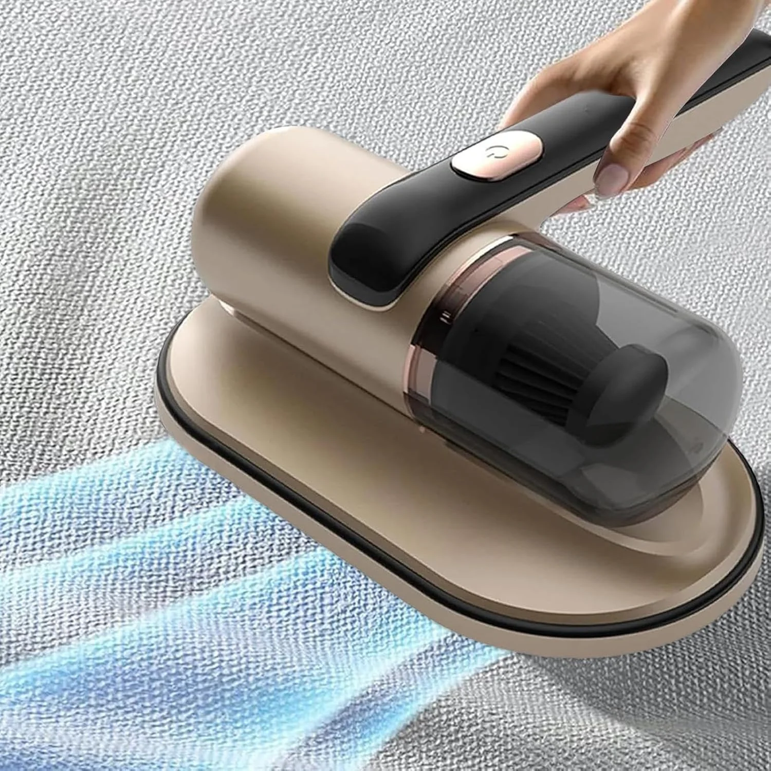 جاروبرقی برای تشک تخت - جاروبرقی دستی - دستگاه تمیز کننده 68 واتی قابل حمل با مکش 10 کیلو پاسکال، بدون سیم برای مبلمان، تشک، گرد و غبار، موی حیوانات خانگی، ماشین، تخت، فرش، روکش، بالش، مبل