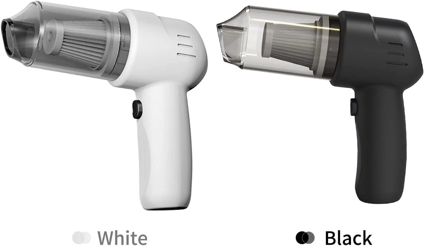 جاروبرقی دستی بی سیم قابل حمل با موتور قدرتمند 100 واتی 9000 پاسکال، کیت تمیز کننده چند منظوره برای ماشین، خانه، دفتر، نازل ها، تخلیه سریع مخزن، شارژ انعطاف پذیر Type C