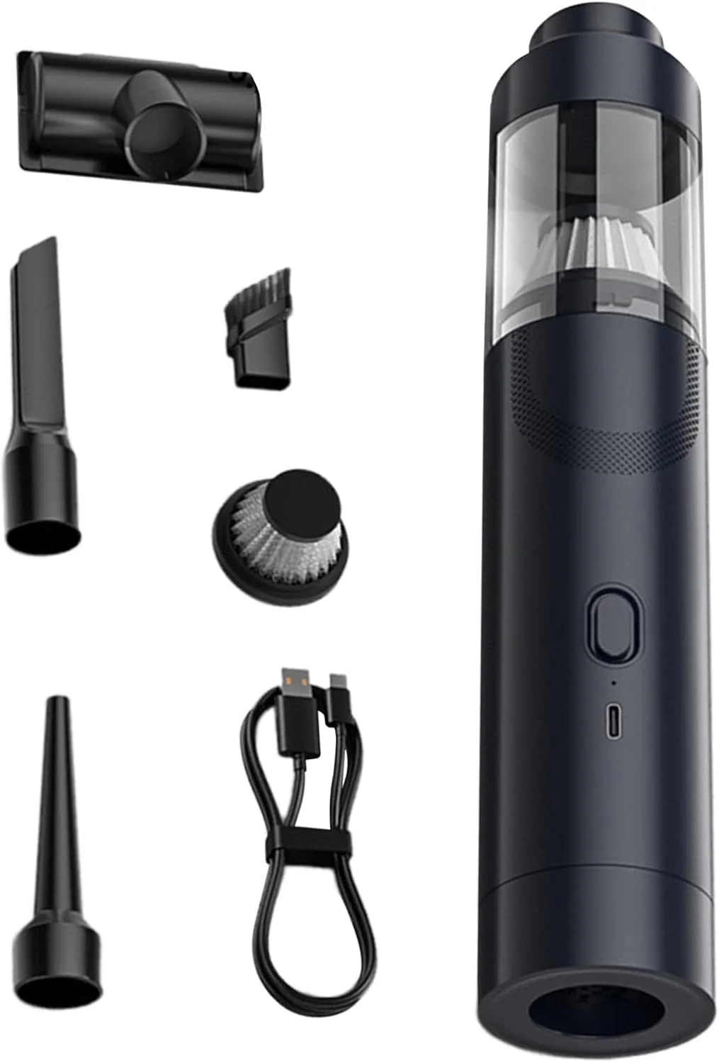 جاروبرقی خودرو قابل حمل بی سیم - جاروبرقی دستی بی سیم برای خودرو، گردگیر هوا با نازل های چندگانه برای مبلمان، کمپینگ، کاروان، خودرو، صفحه کلید، کنسول، فرش خانه و موی حیوانات خانگی