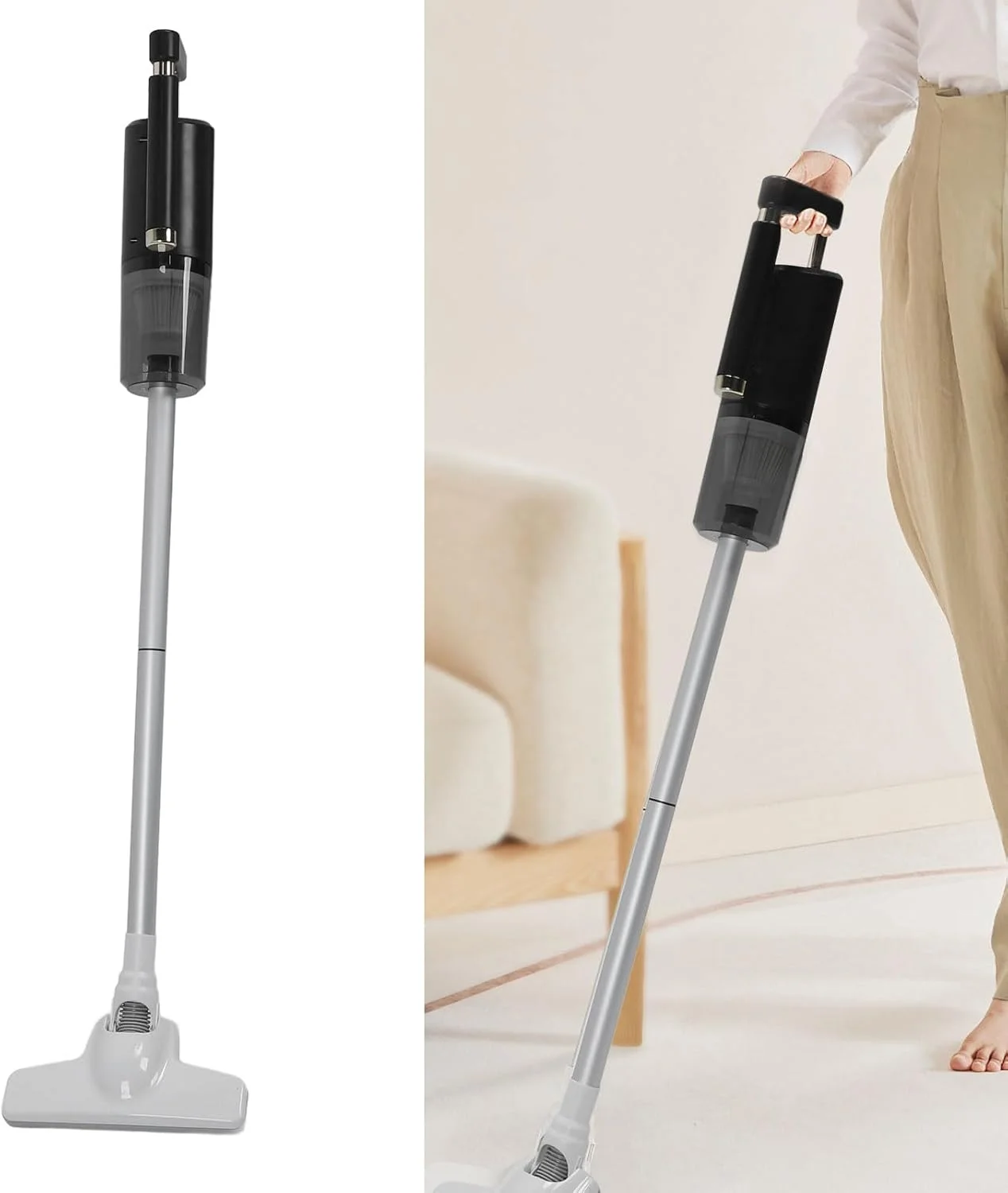 جاروبرقی دستی شارژی لوکوته 60 وات 7.4 ولت، مناسب استفاده خشک و مرطوب، دارای محافظت از اتصال کوتاه، جاروبرقی دستی قابل حمل برای خانه، خودرو، فرش، کف سخت و موی حیوانات خانگی (مشکی)