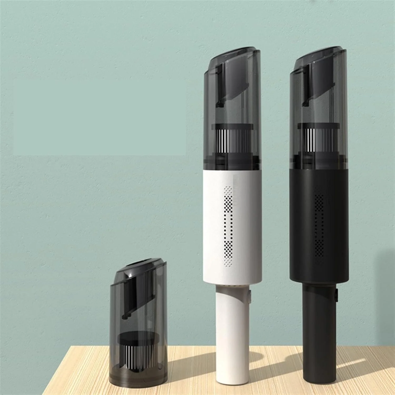 جاروبرقی های خانگی جاروبرقی بی سیم قابل حمل با جاروبرقی دستی خودرو خانگی دو منظوره مکش قوی مینی پاک کننده (سفید)