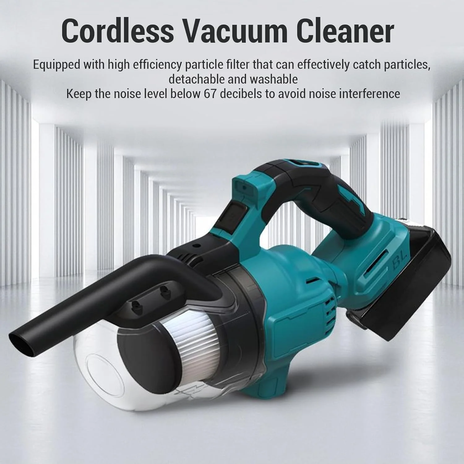 جاروبرقی بی‌سیم Cryfokt، جاروبرقی دستی با قدرت مکش 100AW، تمیزکاری کارآمد، قابل حمل و چند منظوره.