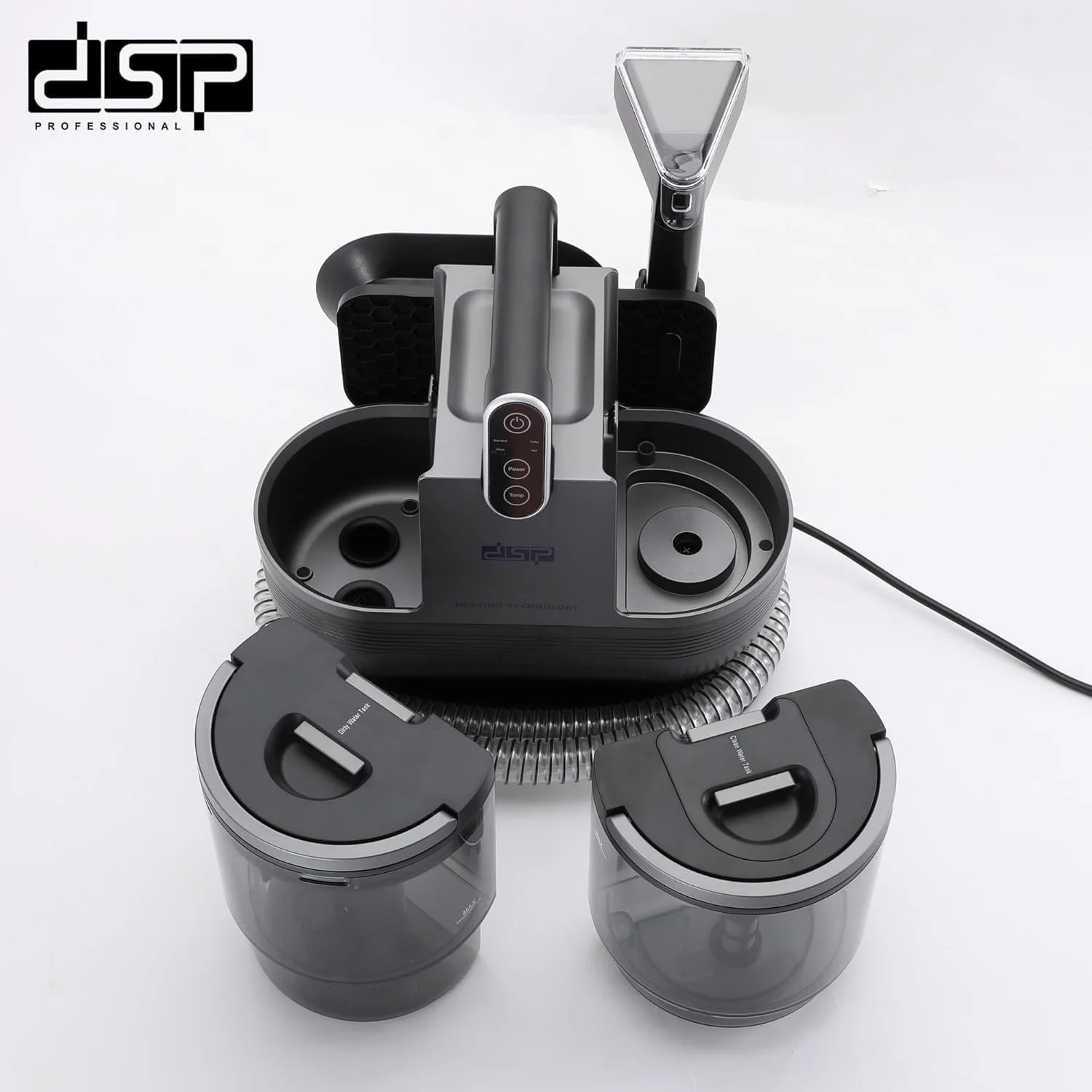 دستگاه جاروبرقی قابل حمل DSP KD2047، موتور قدرتمند 1200 وات، دستگاه چند منظوره سبک وزن 3 در 1، طراحی فشرده با مخزن دوتایی 1.25 لیتری/900 میلی لیتری برای مبل، فرش، ماشین و پدهای حیوانات خانگی