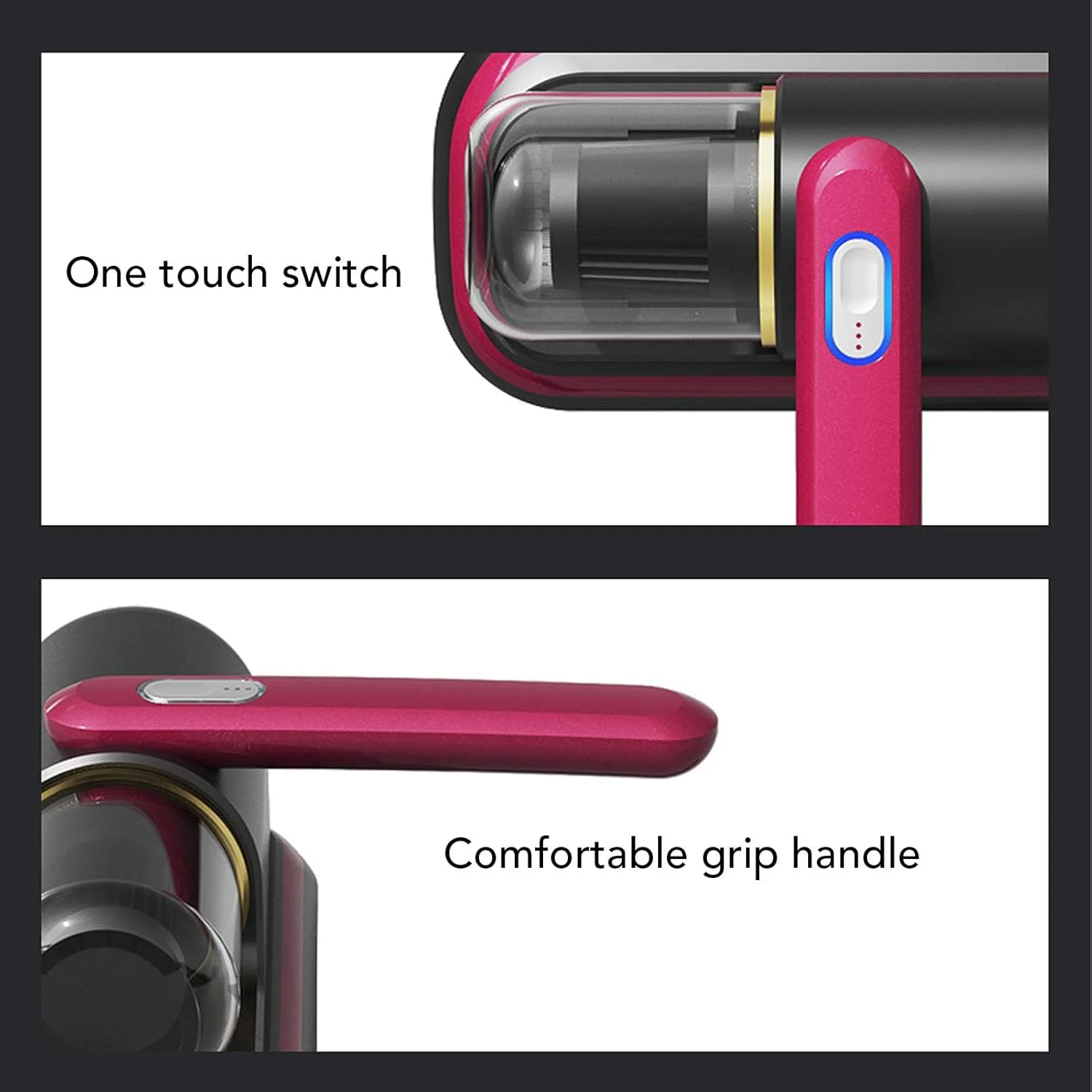 جاروبرقی تشک Dpofirs، جاروبرقی تخت UV، مکش قوی 12Kpa، جاروبرقی دستی تخت با قابلیت تشخیص گرد و غبار، برای تمیز کردن پارچه مبل، تخت و موی حیوانات خانگی