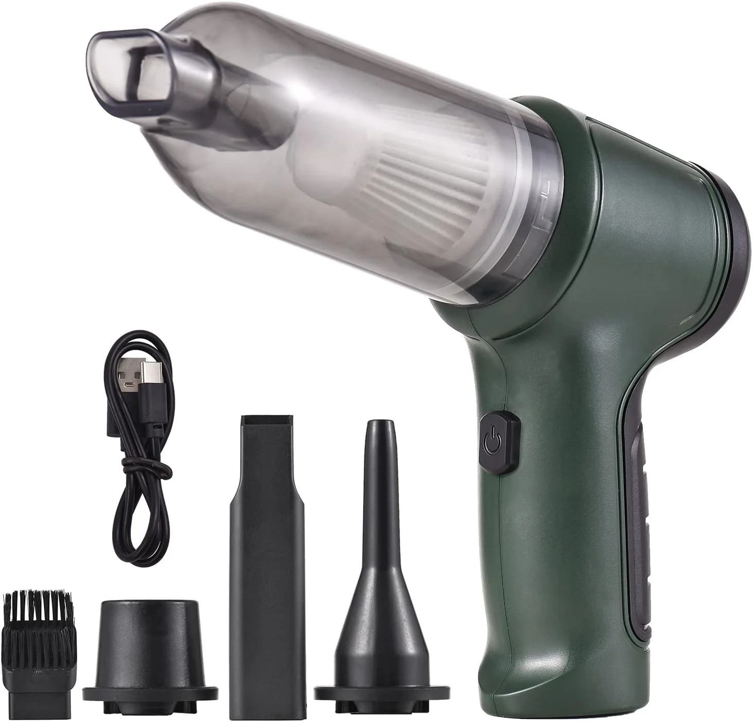 جاروبرقی دستی خودرو Eacam، تمیز کننده بی سیم قابل حمل، مینی پمپ هوا و دستی با مکش قوی 9000Pa، شارژ USB برای تمیز کردن موی حیوانات خانگی، گرد و غبار، شن، مناسب برای خانه و دفتر