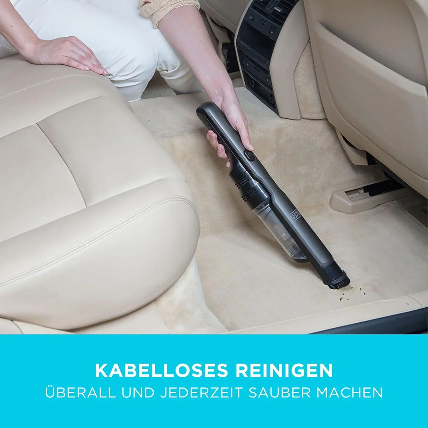 جاروبرقی دستی بلک اند دکر Dustbuster Slim Dvc320B21 (جاروبرقی دستی 12 ولت با طراحی فوق العاده باریک، بی سیم، موتور دیجیتال مدرن، 2 سطح مکش، تیتانیوم/مشکی)