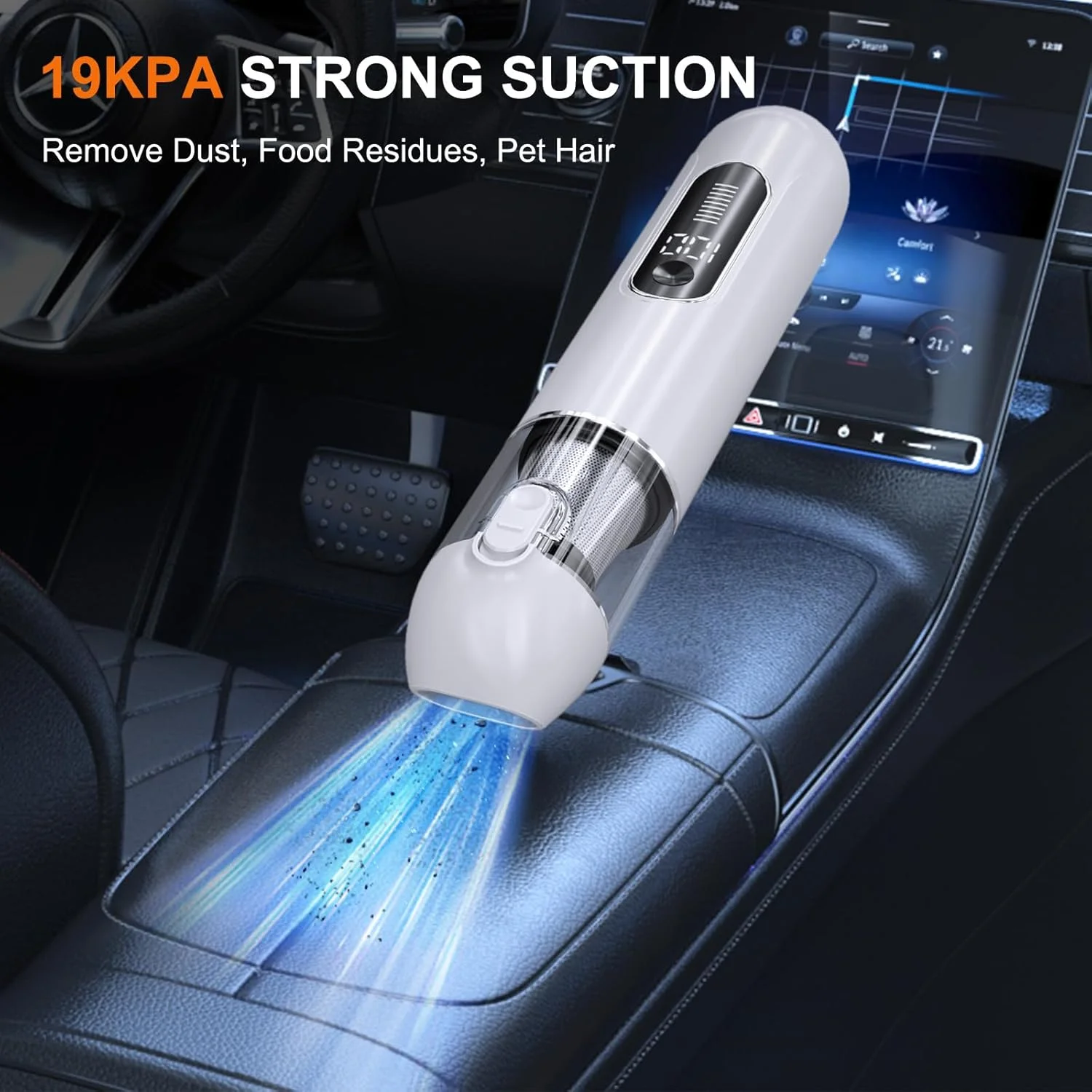 جاروبرقی دستی 4 در 1 بدون سیم Ederfun – 19000PA، موتور بدون برس، دمنده و مکنده 2 در 1، حالت دوگانه، Type-C، مینی و قابل حمل برای ماشین، خانه، دفتر، تمیز کردن صفحه کلید