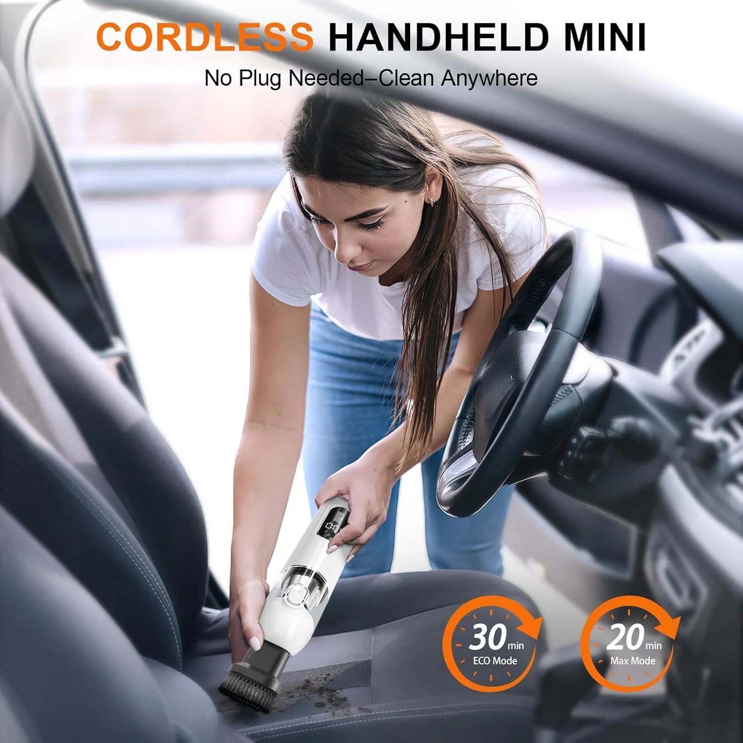 جاروبرقی دستی 4 در 1 بدون سیم Ederfun – 19000PA، موتور بدون برس، دمنده و مکنده 2 در 1، حالت دوگانه، Type-C، مینی و قابل حمل برای ماشین، خانه، دفتر، تمیز کردن صفحه کلید