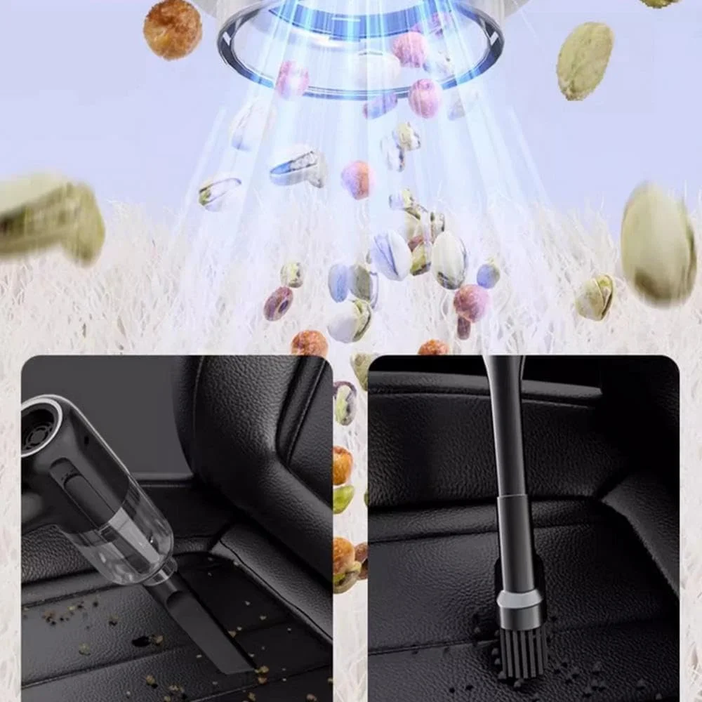 جاروبرقی دستی شارژی ESEEC با برس های تمیز کننده و کابل شارژ USB، مشکی، قابل حمل - مناسب برای ماشین، خانه، دفتر، موی حیوانات خانگی، کیبورد، لپ تاپ و غیره، YZ-701