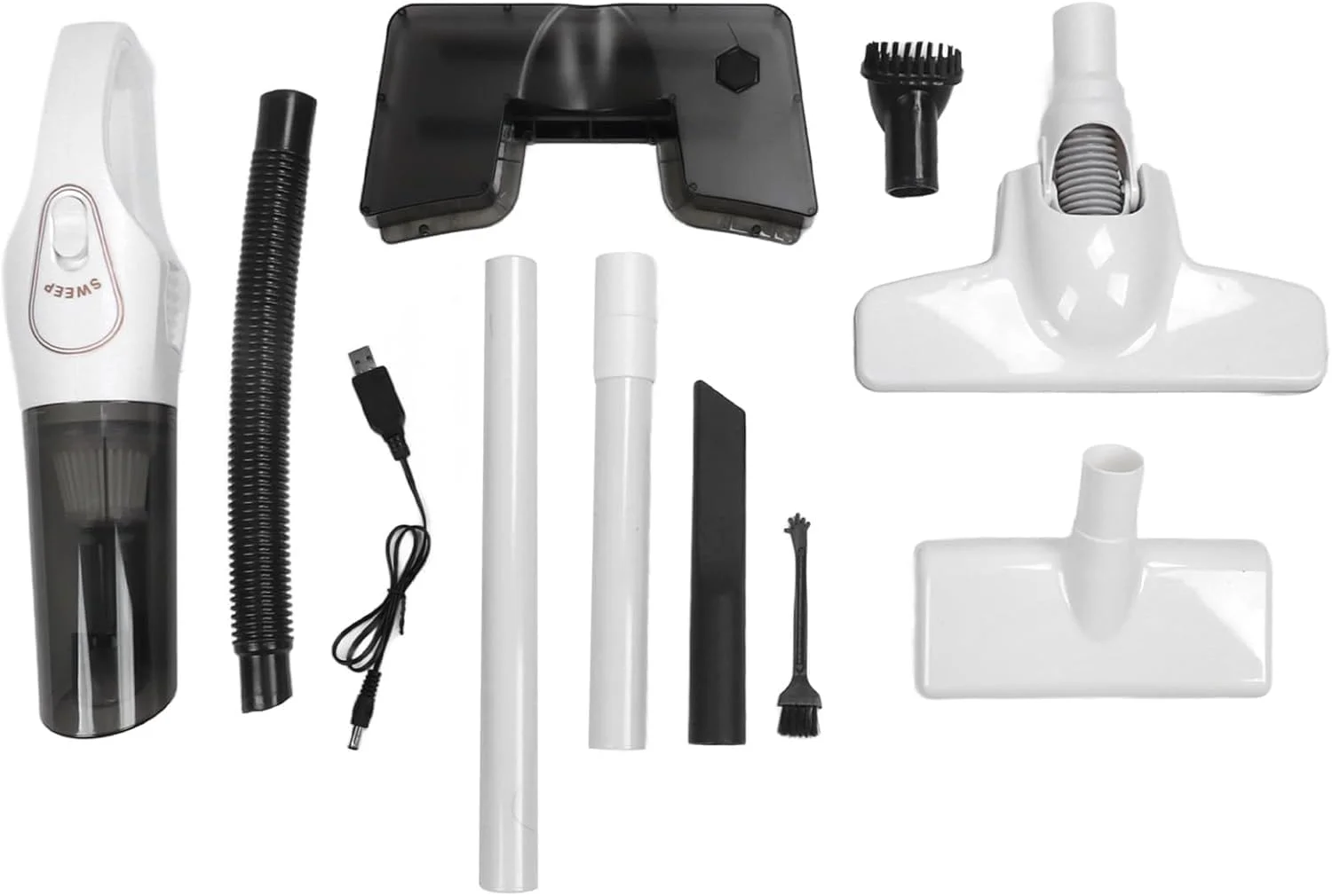 جاروبرقی دستی شارژی ECVV - سبک، مناسب استفاده خشک و مرطوب برای خانه، ماشین و اداره | باتری بادوام، کنترل هوشمند، تمیز کردن چند سطحی (7.4 ولت، 2000 میلی آمپر ساعت) | متنوع