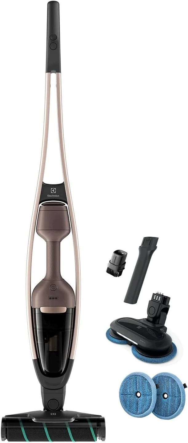 جاروبرقی عصایی ایستاده و شارژی الکترولوکس مدل Ultimate Home 700 با قدرت مکش بالا، 53 دقیقه زمان کارکرد، سیستم فیلتراسیون 5 مرحله ای پیشرفته، جاروبرقی سبک و کم صدا با چراغ LED، مدل EFS71421