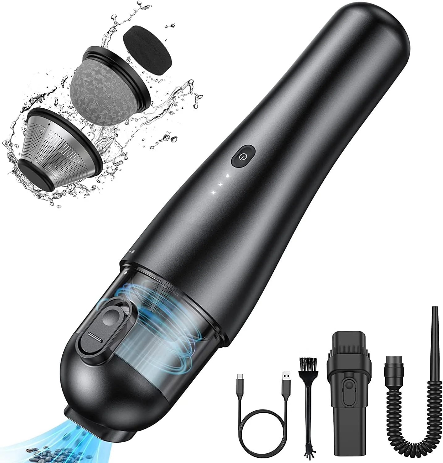 جاروبرقی کوچک اکسفور، جاروبرقی خودرو 3 در 1 چند منظوره، مکش قوی 7000 پاسکال با جاروبرقی دستی بی سیم قابل شارژ سبک وزن برای موی حیوانات خانگی، تمیز کردن خانه و خودرو (مشکی) جاروبرقی کوچک اکسفور، جاروبرقی خودرو 3 در 1 چند منظوره، مکش قوی 7000 پاسکال با جاروبرقی دستی بی سیم قابل شارژ سبک وزن برای موی حیوانات خانگی، تمیز کردن خانه و خودرو (مشکی)