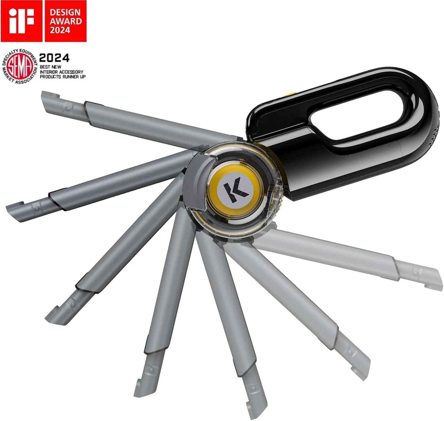 جاروبرقی خودرویی تاشو Fanttik Fold V10 Apex Pivot، جاروبرقی دستی 17000Pa بی سیم با قدرت بالا، جاروبرقی قابل حمل، صفحه نمایش LED هوشمند، جاروبرقی DynamicClean™ برای خودرو، خانه و حیوانات خانگی (لوکس با شلنگ انعطاف پذیر و برس حیوانات خانگی)