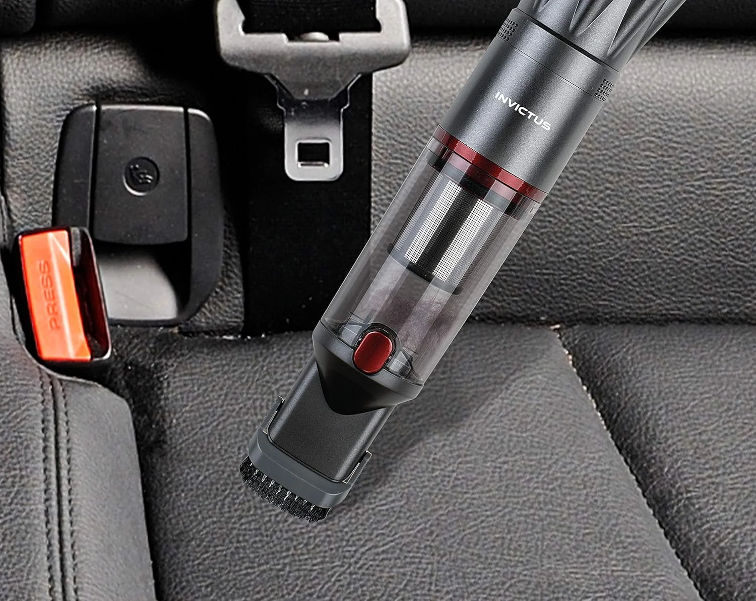 جاروبرقی دستی نابغه Invictus One 1.0، یازده تکه، خاکستری، بدون کیسه و بی سیم با قدرت 11000 PA، فیلتر HEPA، باتری لیتیوم یونی، برس موی حیوانات، لوازم جانبی خودرو، نازل انعطاف پذیر درزگیری