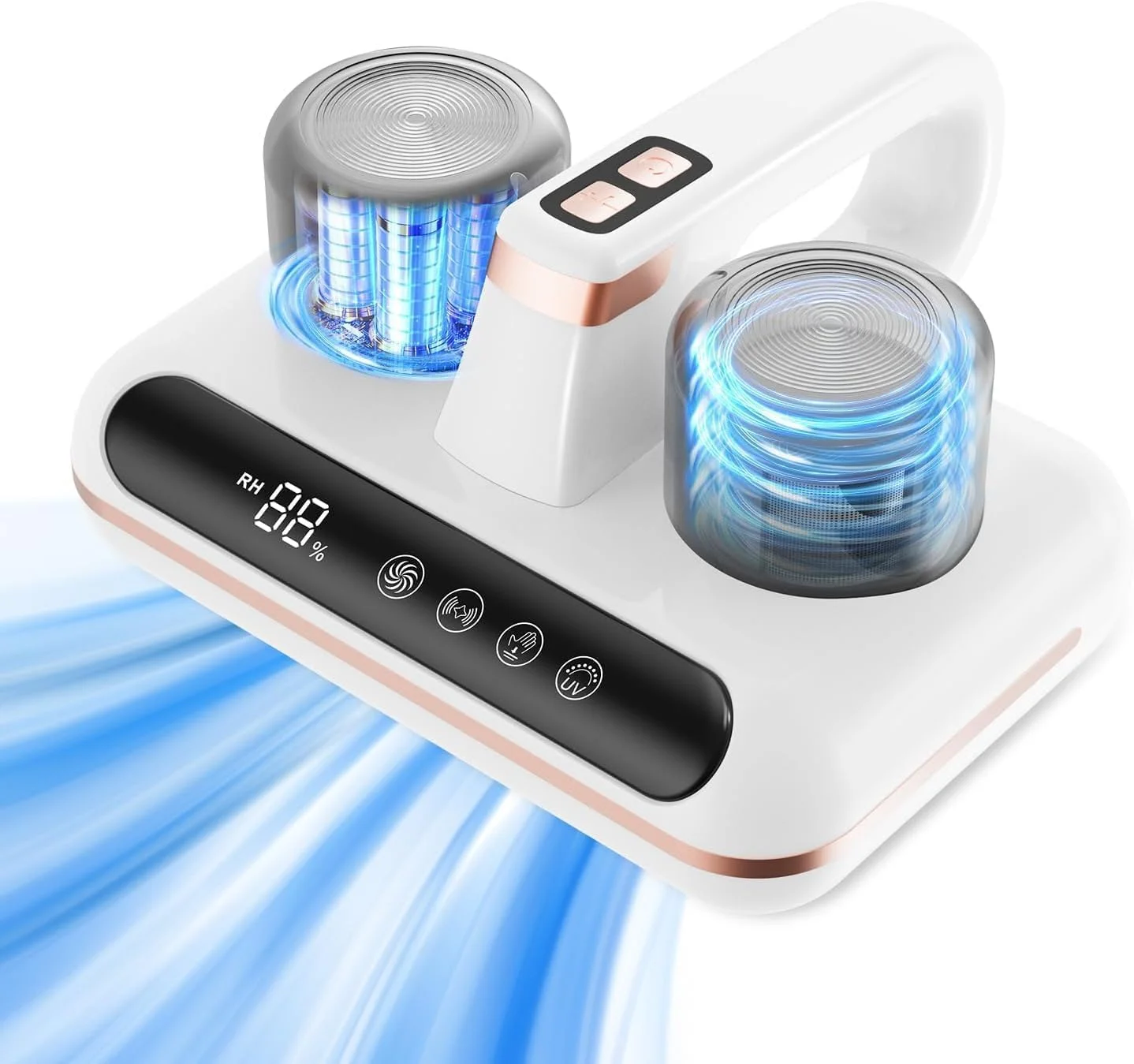 جاروبرقی دستی تختخواب - قدرت مکش 8kPa/10kPa با نور فرابنفش - تمیز کردن عمیق ذرات ریز از تشک، فرش، مبل - فیلتر HEPA و مخزن گرد و غبار 210 میلی لیتری - ضدعفونی کننده چند سطحی با حالت دوگانه