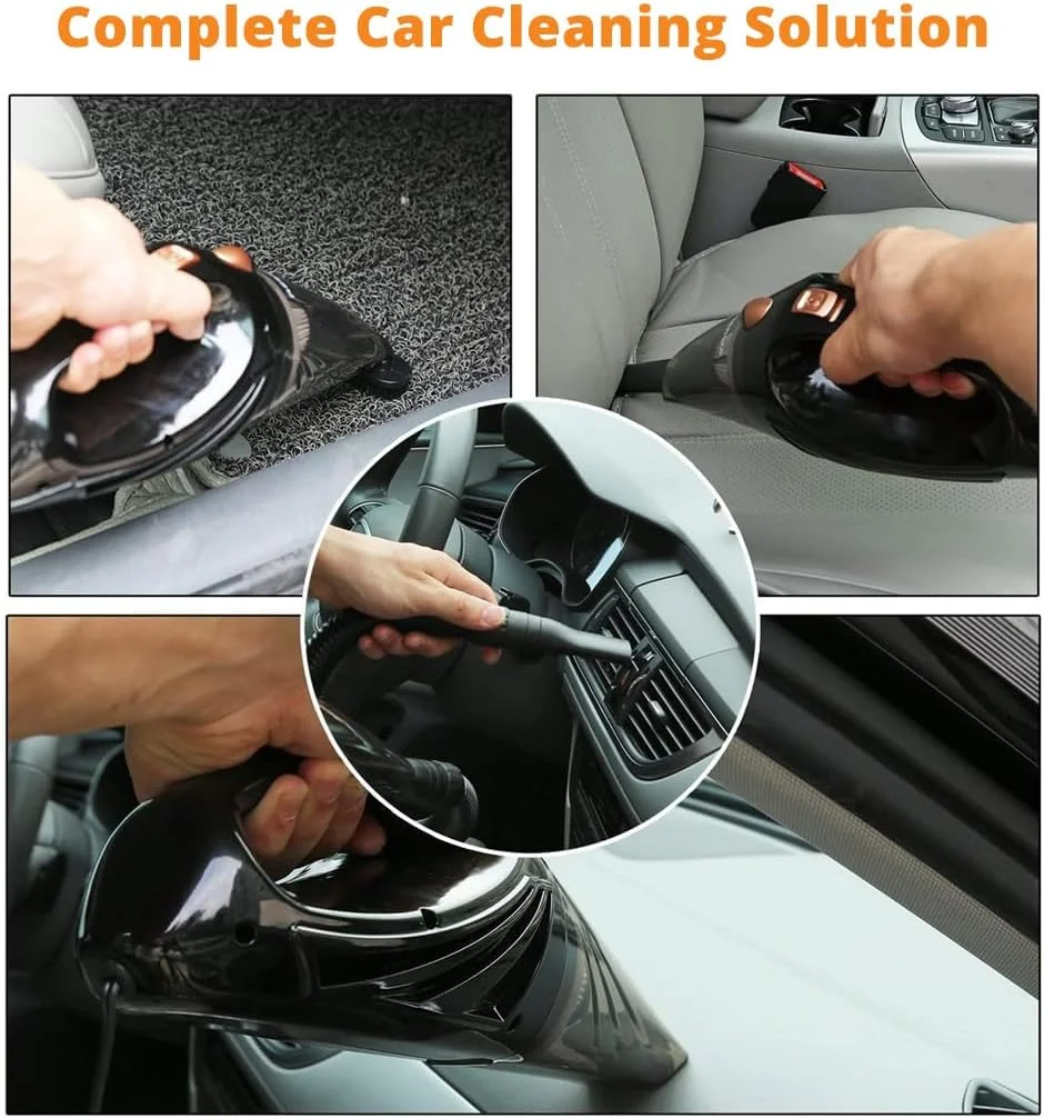 جاروبرقی دستی خودرو سیم دار، قدرت بالا، مناسب سطوح خشک و مرطوب، کاربری آسان، ظرفیت 0.5 لیتر، رنگ مشکی، 90 وات، سبک وزن، جاروبرقی دستی قابل حمل برای خودرو/پله ها/موهای حیوانات خانگی