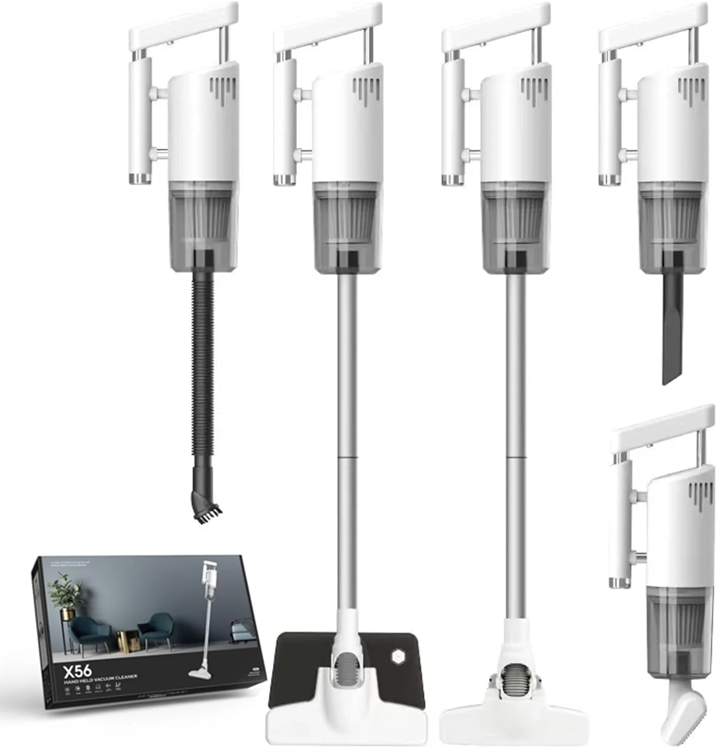 جاروبرقی عصایی/دستی بیسیم، تمیز کننده چند منظوره 5 در 1 با قابلیت مکش و طی کشیدن، قابل حمل، مکش قوی، مناسب برای منزل، دفتر، خوابگاه و خودرو (سفید) جاروبرقی عصایی/دستی بیسیم، تمیز کننده چند منظوره 5 در 1 با قابلیت مکش و طی کشیدن، قابل حمل، مکش قوی، مناسب برای منزل، دفتر، خوابگاه و خودرو (سفید)