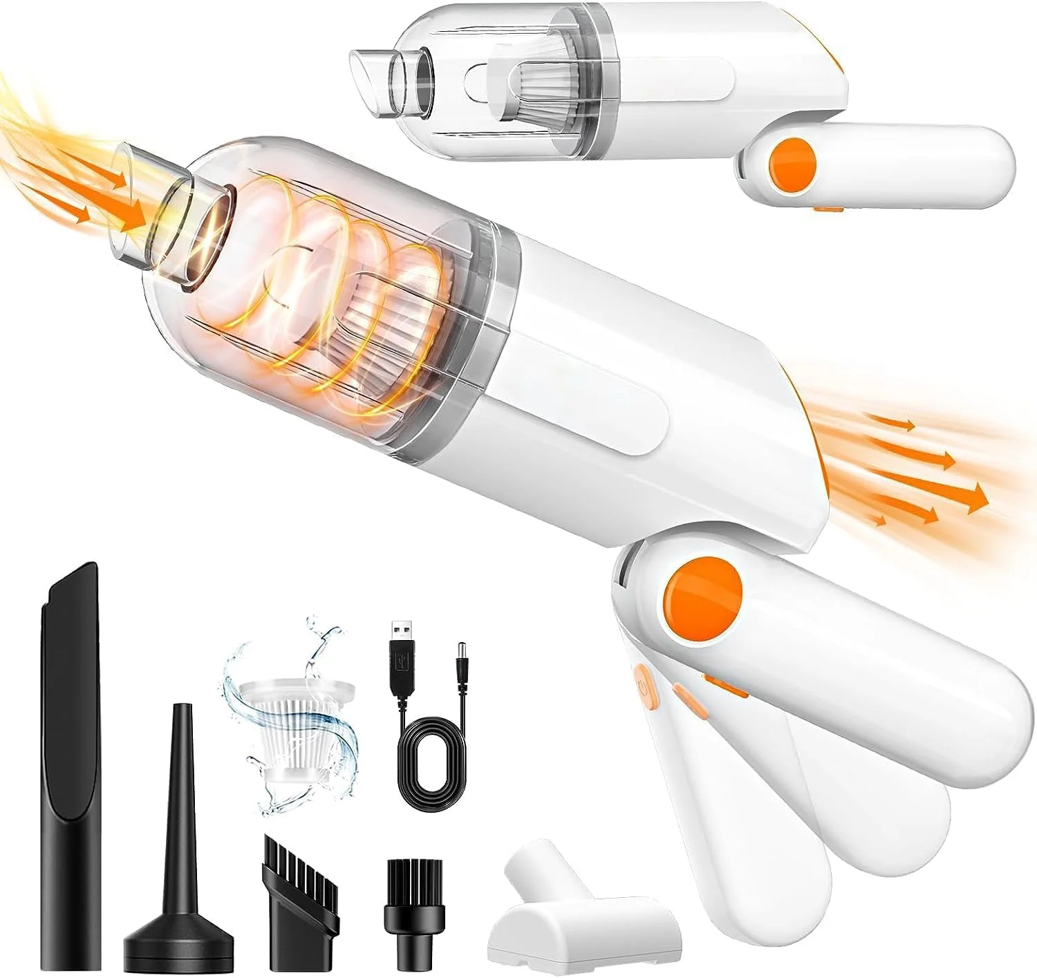 جاروبرقی دستی خودرو، جاروبرقی 15000Pa و گردگیر هوا، جاروبرقی دستی خودرو 120 واتی پرقدرت تر و خشک با دسته قابل تنظیم 3 زاویه، مناسب برای خودرو، خانه، دفتر، حیوانات خانگی جاروبرقی دستی خودرو، جاروبرقی 15000Pa و گردگیر هوا، جاروبرقی دستی خودرو 120 واتی پرقدرت تر و خشک با دسته قابل تنظیم 3 زاویه، مناسب برای خودرو، خانه، دفتر، حیوانات خانگی