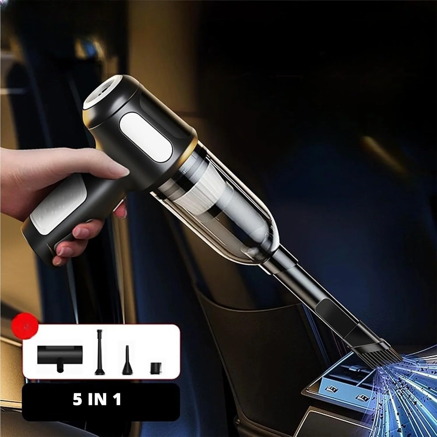 جاروبرقی دستی با مکش قدرتمند، شارژ سریع، مناسب موی حیوانات خانگی، لوازم خانگی، طراحی کم صدا و دارای چراغ LED