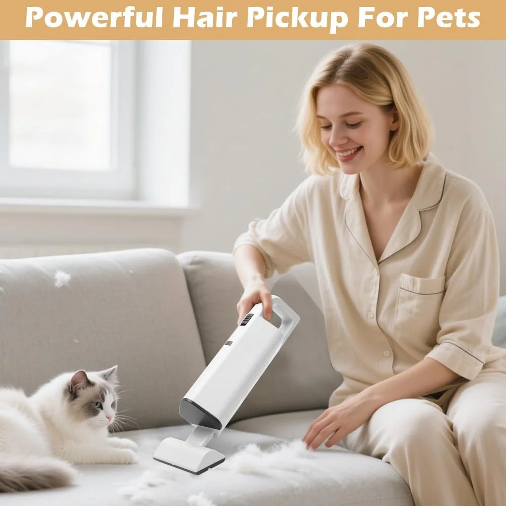 جاروبرقی دستی، 9000 پاسکال، جاروبرقی دستی بی سیم خودرو با فیلتر HEPA قابل شستشو، مینی کوچک قابل شارژ برای موی حیوانات خانگی، دفتر، خانه