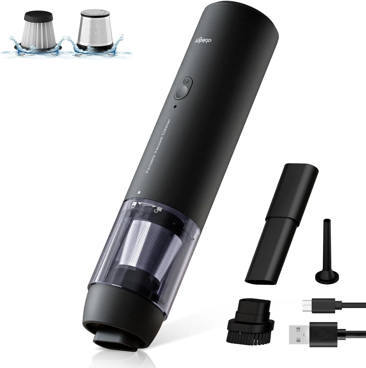 جاروبرقی دستی Abirday، جاروبرقی شارژی خودرو با قدرت 10000PA، جاروبرقی کوچک با موتور براشلس، جاروبرقی قابل حمل شارژی با فیلتر HEPA برای خودرو، خانه، دفتر، موی حیوانات خانگی