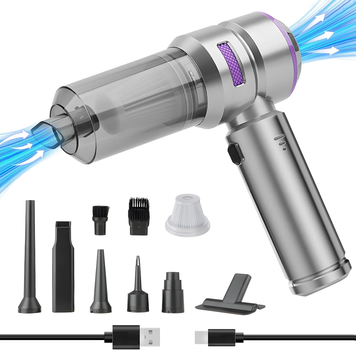 جاروبرقی دستی، جاروبرقی بی سیم خودرو، مکش قدرتمند 19000Pa، جاروبرقی کوچک سبک وزن، موتور بدون جاروبک، 3 سرعته قابل تنظیم، مناسب برای خودرو، خانه، دفتر، صفحه کلید، موی حیوانات خانگی جاروبرقی دستی، جاروبرقی بی سیم خودرو، مکش قدرتمند 19000Pa، جاروبرقی کوچک سبک وزن، موتور بدون جاروبک، 3 سرعته قابل تنظیم، مناسب برای خودرو، خانه، دفتر، صفحه کلید، موی حیوانات خانگی