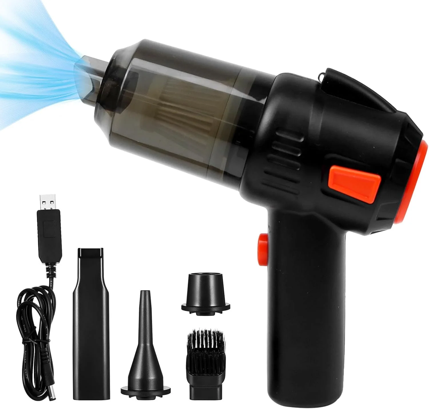 جاروبرقی دستی 3 در 1 بی سیم برای تمیز کردن خانه و ماشین، قابل حمل با مکش قدرتمند و چراغ LED