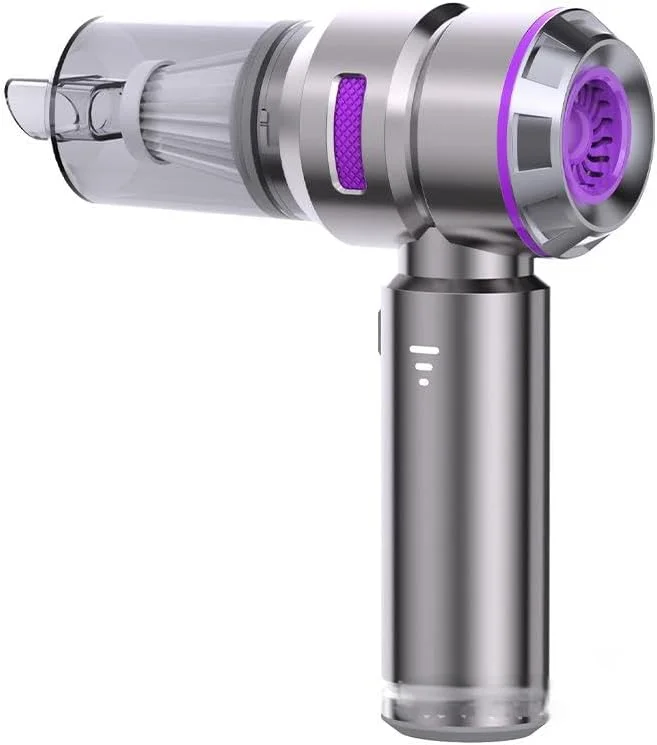 جاروبرقی دستی بی سیم، جاروبرقی دستی فشرده بی سیم با شارژ Type-C، موتور براشلس 4 در 1 برای ماشین، خانه، دفتر (بنفش)