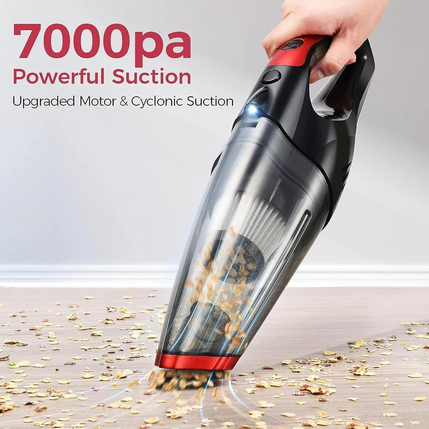 جاروبرقی دستی خودرو SWIFT، جاروبرقی قابل حمل و بی سیم با صفحه نمایش LED، مینی گردگیر شارژی برای تمیز کردن خودرو، خانه، دفتر