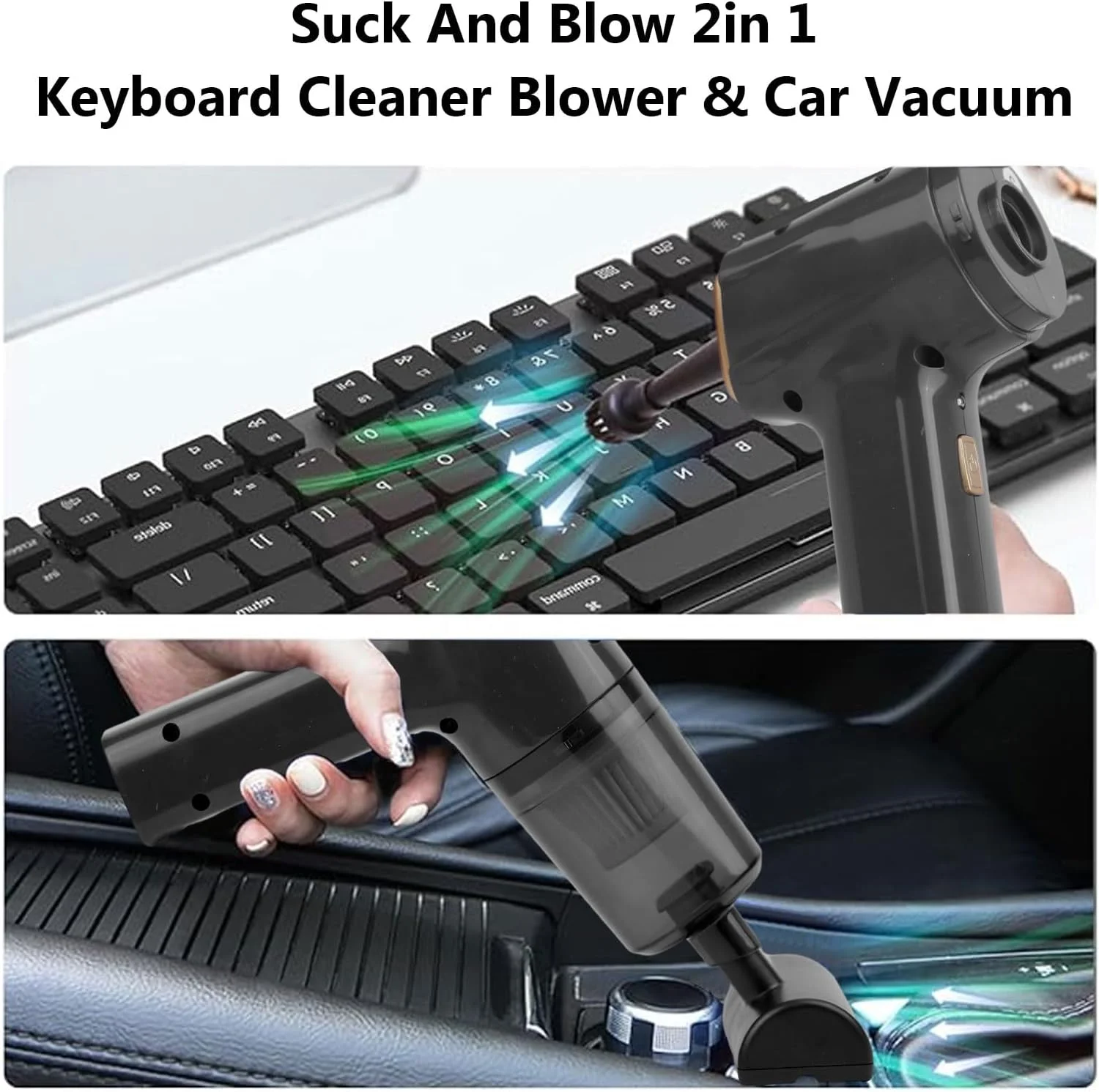 جاروبرقی دستی 16000Pa، جاروبرقی و دمنده هوای 3 در 1 بی سیم، شارژ دیجیتال، جاروبرقی قدرتمند 120 واتی قابل شارژ خشک و مرطوب با چراغ LED و نازل های چندگانه برای ماشین، خانه، دفتر، حیوانات خانگی