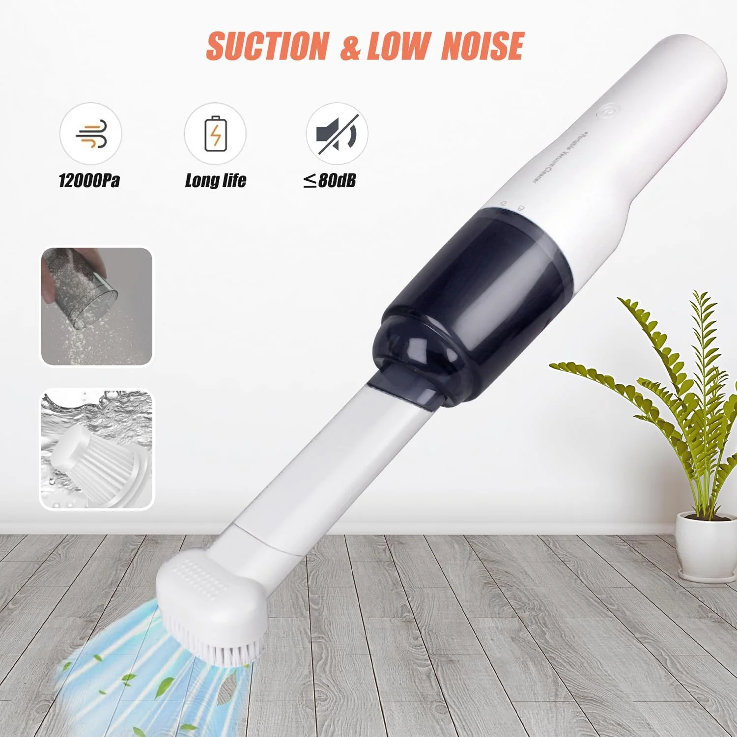 جاروبرقی دستی شارژی – جاروبرقی کوچک قابل شارژ USB برای خودرو، کیبورد، میز یا خانه – جاروبرقی قابل حمل پرقدرت برای گرد و غبار و خرده ریزه ها – سبک و آسان برای استفاده (سفید)