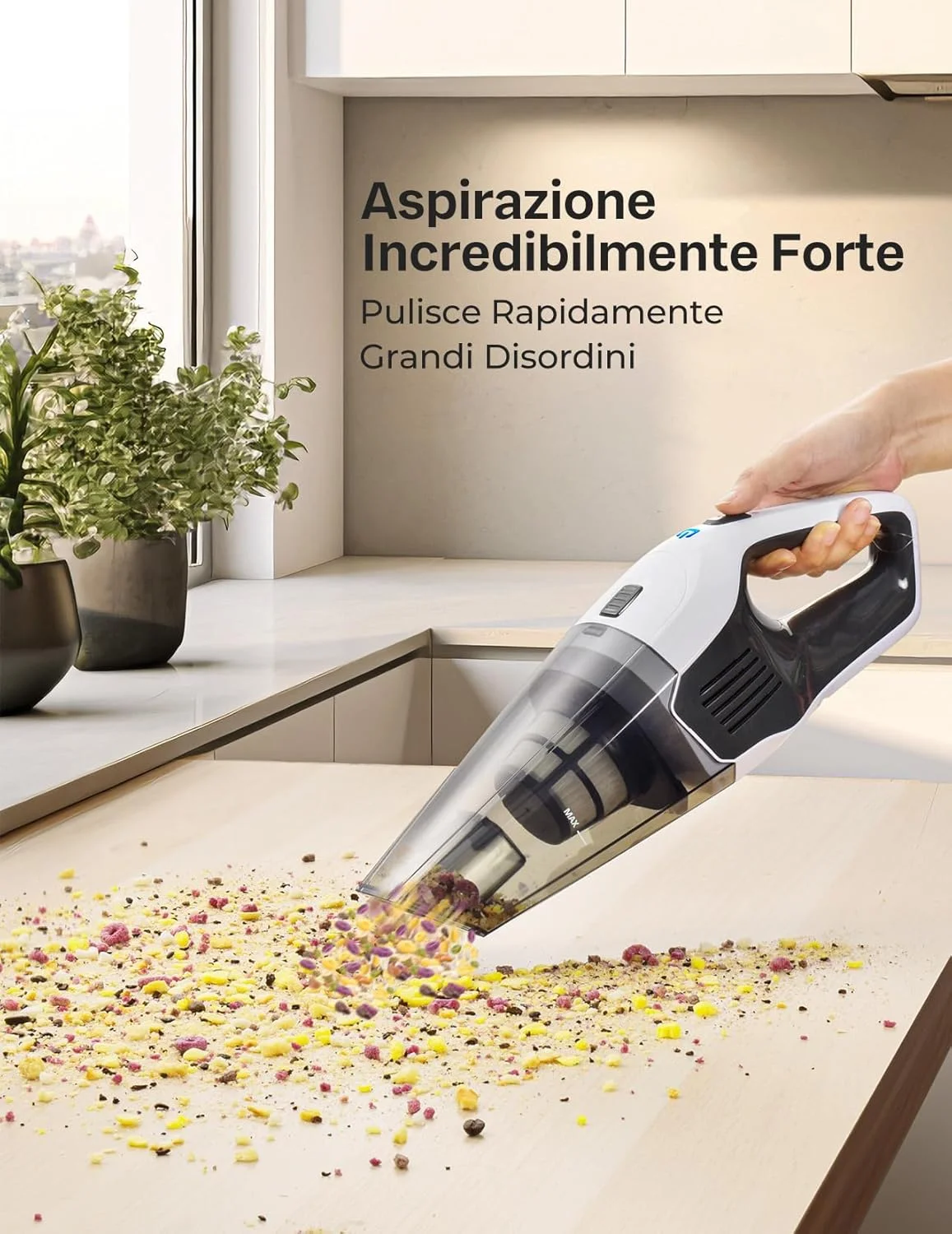 جاروبرقی دستی، قدرتمند، قابل حمل، سبک وزن، جاروبرقی دستی بی سیم با باتری با زمان کارکرد طولانی 25-30 دقیقه، باتری قابل شارژ و شارژ سریع برای ماشین، فرش، پله ها، حیوانات خانگی
