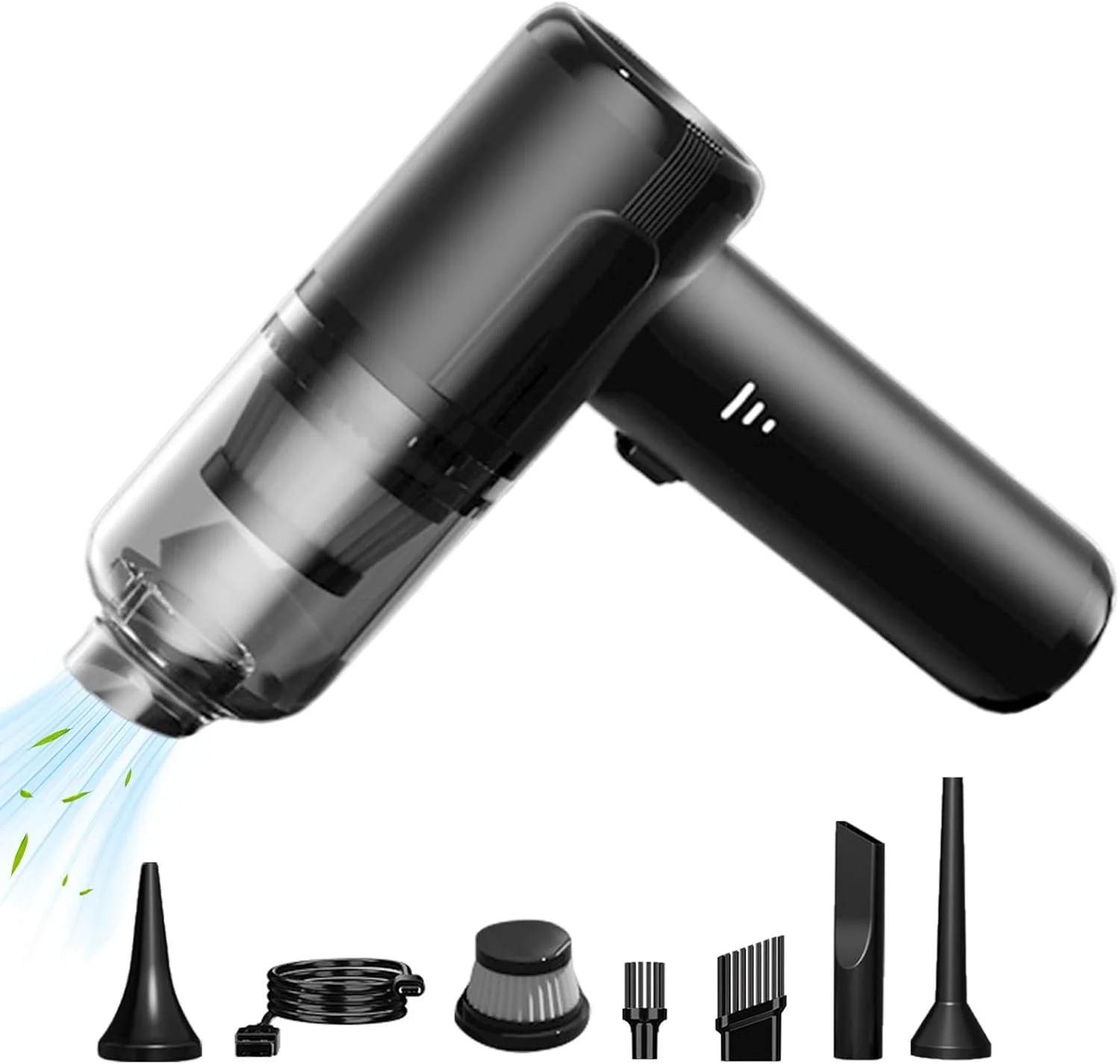 جاروبرقی دستی شارژی، جاروبرقی رومیزی - دمنده هوا شارژی، دمنده بی سیم برای صفحه کلید، گاراژ، تشک، فرش، موی حیوانات خانگی، مبلمان