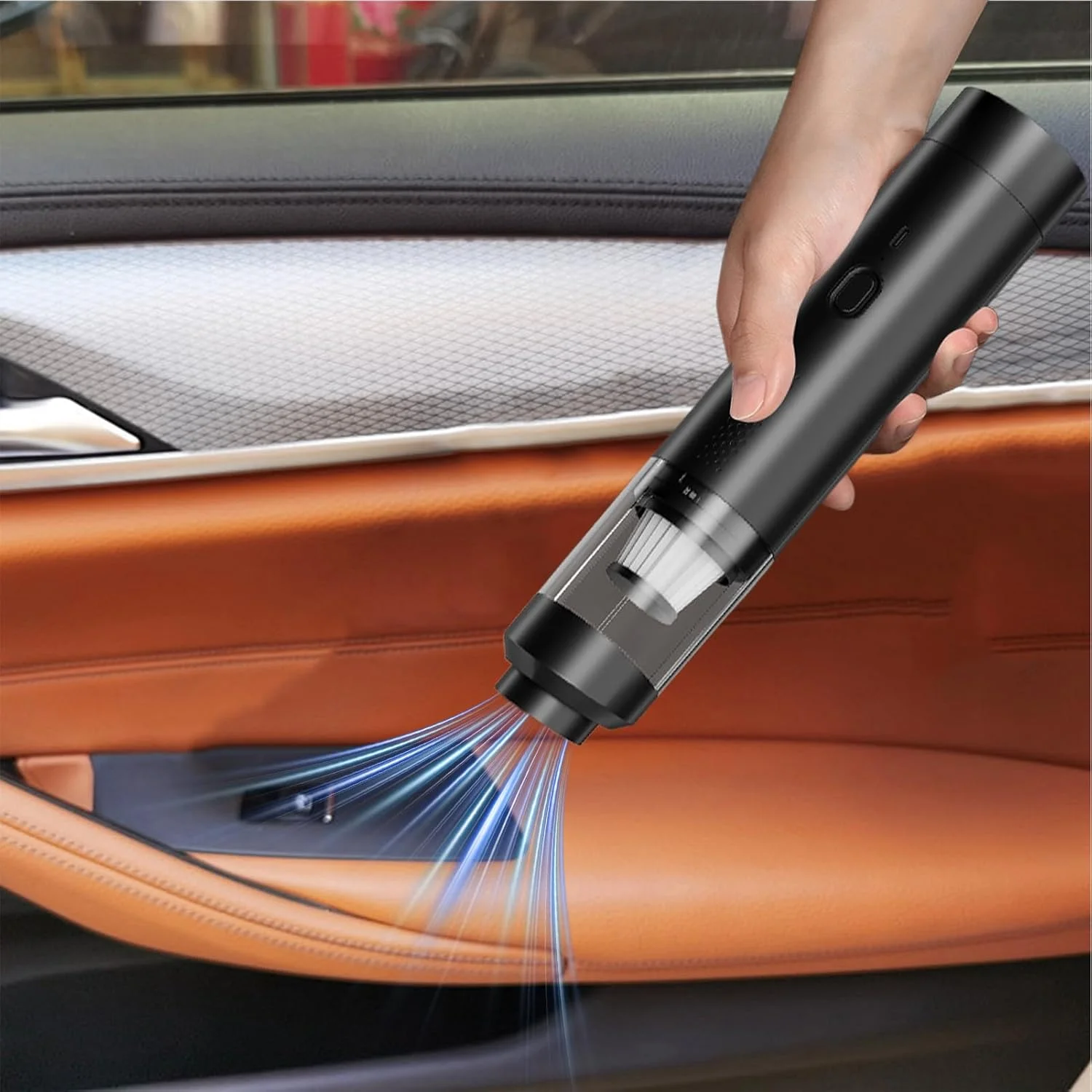 جاروبرقی دستی شارژی، گردگیر هوا - گردگیر هوای 200 واتی پرقدرت قابل حمل 19000PA برای تمیز کردن مو، گرد و غبار ماشین، فرش، کف و خانه