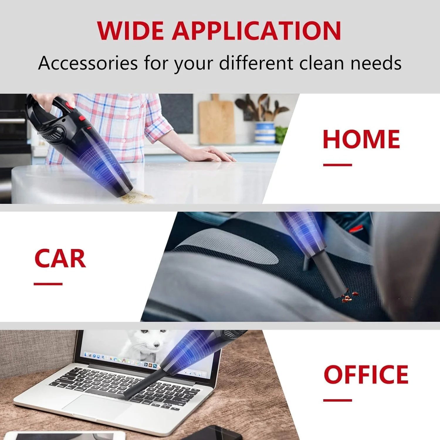 جاروبرقی دستی برای تخت، فرش و مبل - جاروبرقی سیمی با مکش عمیق با سیم 3.5 متری، سبک و ارگونومیک، ابزار تمیز کننده خانگی با قدرت بالا